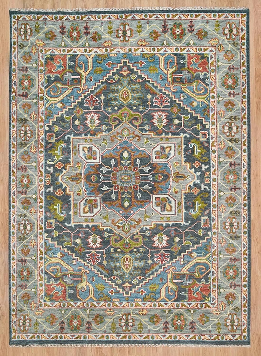 ZAWAYA HOUSE Oushak Rugs Premium Hand Knotted Non Slip Traditional U ak Carpets for Bedroom Office Entryway Vintage