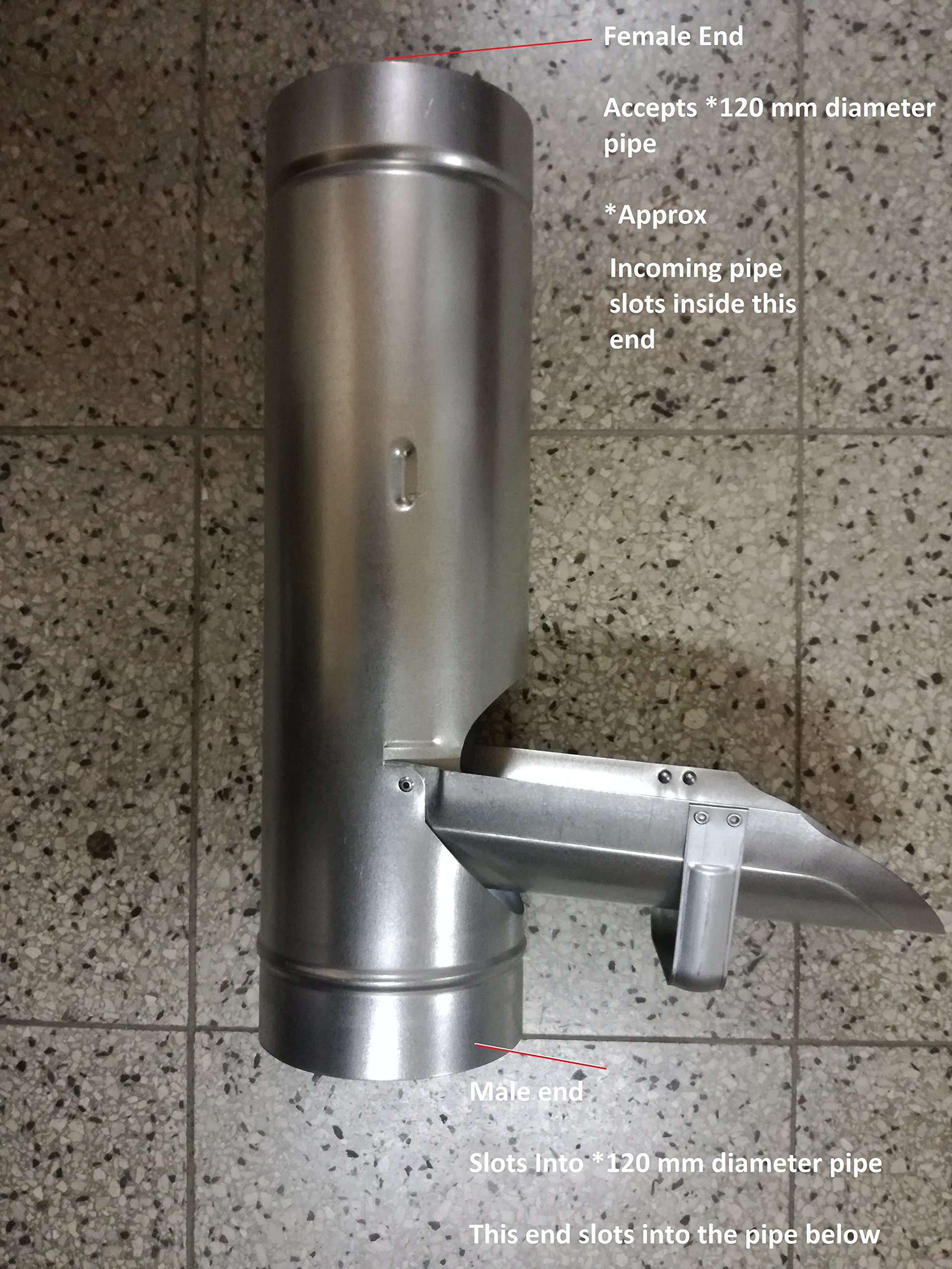 Deviatore acqua piovana 120 mm – metallo – acciaio zincato per pluviale – grondaia