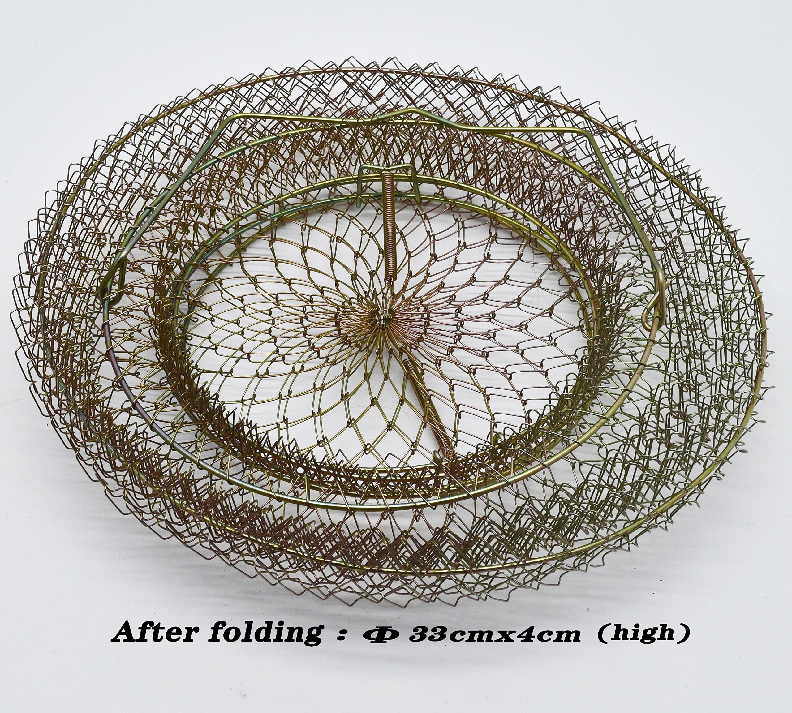 Panier à Poisson en Métal Panier à Poisson en Fil métallique Cage de Pêche Pliable Panier de Poisson Crabe