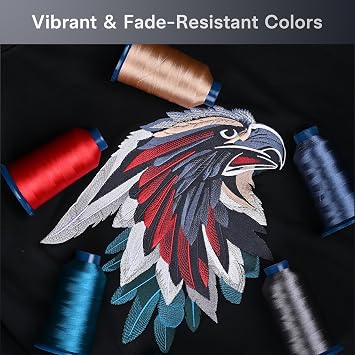 BAi Embroidery Thread Set, 60 Brilliant Colors,40WT (108D/2) Polyester Embroidery Machine Thread, 4000M Each Spool for Commercial Multi-Needle Embroidery Machines Embroidery Machines