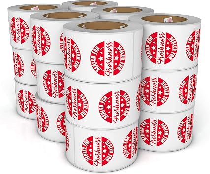 Food Delivery Tamper Evident Sealed for Freshness Labels - 500 Adhesive Stickers for Safe Food delivery Strips 18 Pack