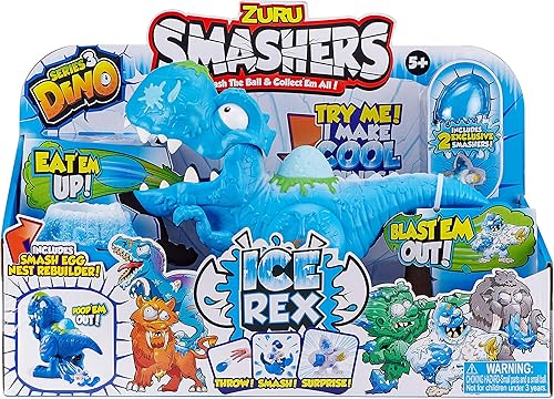 Smashers Dino Ice Age Ice Rex Playset Series 3 T-Rex - Set de juguetes con accesorios, Tyrannosaurus Rex juguete coleccionable para niños, juego de