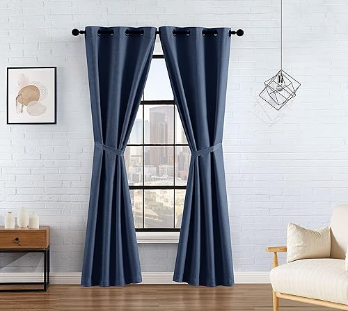 Lucky Brand Finley Ultimate - Cortinas opacas  Juego de 2 paneles y 2 alzapaños, cortinas de privacidad  Cabecera con ojales de alta calidad, par de