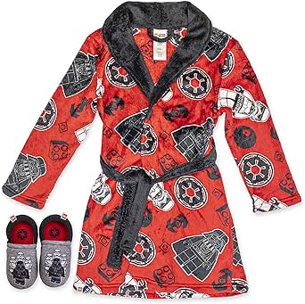 Amazon.com: LEGO Star Wars Boys Robe with Slippers,Bathrobe Pajama Set ...