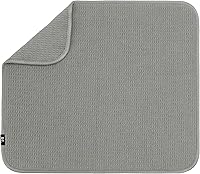 Vista 1 de S&T INC. Tapete de microfibra para secado de platos, reversible y absorbente para cocina, de 16 x 18 pulgadas, color gris
