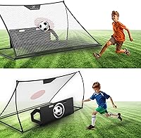 Vista 8 de Red rebotadora de fútbol SwiftSurge - Red de entrenamiento de fútbol plegable con tablero de rebote, tubos de hierro de acero - Red de fútbol