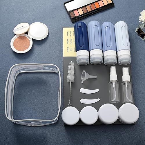 Miniatura 6 de Paquete de 16 botellas de viaje para artículos de tocador, recipientes de viaje a prueba de fugas para artículos de tocador, accesorios de viaje de