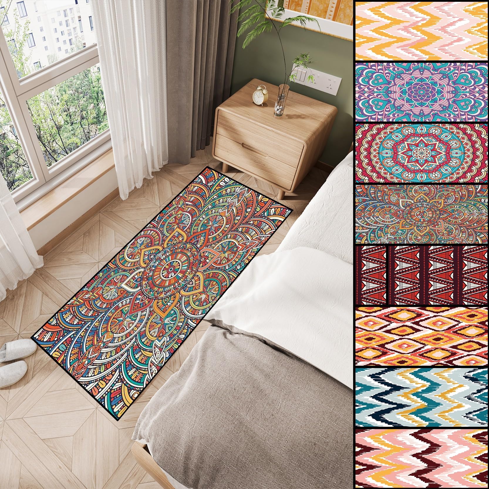 Tappeto Runner Antiscivolo 120 x 490 cm Lavabile Antimacchia Tappeto stuoia Multiuso Bordi Rinforzati per Cucina, Sala da Pranzo, Lavanderia, C