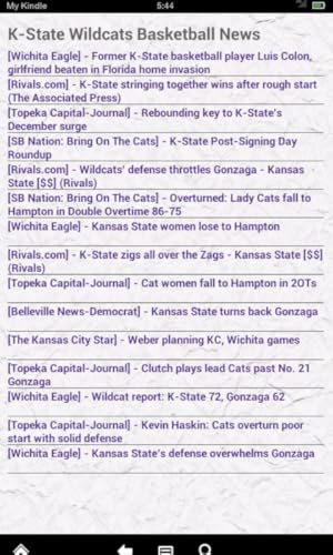 Kansas State Basketball News (Kindle Tablet Edition)