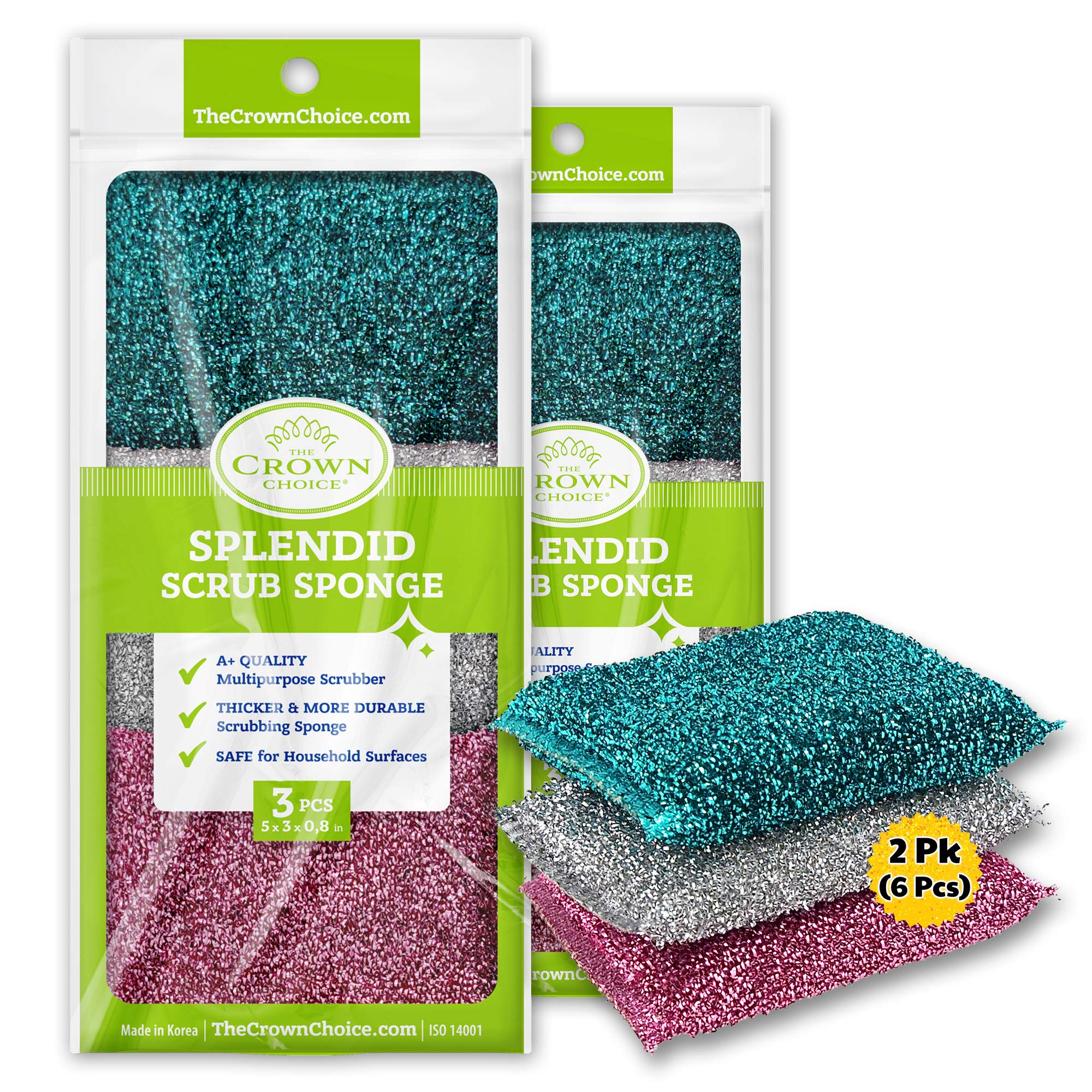 Amazon Com Dishwashing Sponges For Dishes 6pcs Non Scratch Scrub Sponge For Kitchen Outdoors Tiles Cleaning Dish Washing Best Kitchen Dish Scrub And Steel Wool Alternative Korea Made Health Household