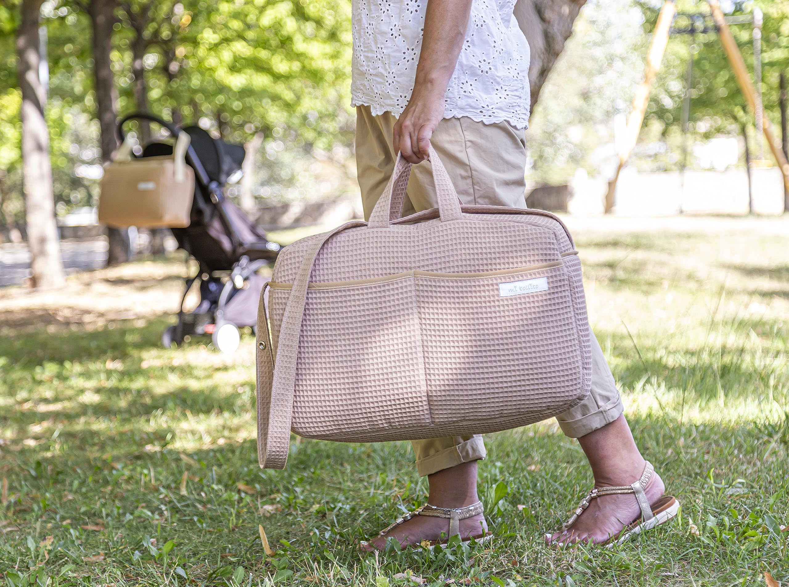 Sac de maternité crossbody grande capacité pour poussette et hôpital Fabriqué en Espagne