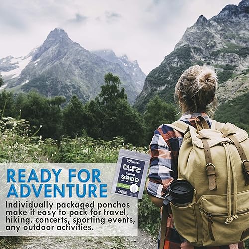 Miniatura 6 de Lingito Clear Emergency Rain Ponchos Adults, Thicker, 100% Waterproof Emergency Camping Rain Poncho, Amusement Parks, Hikes