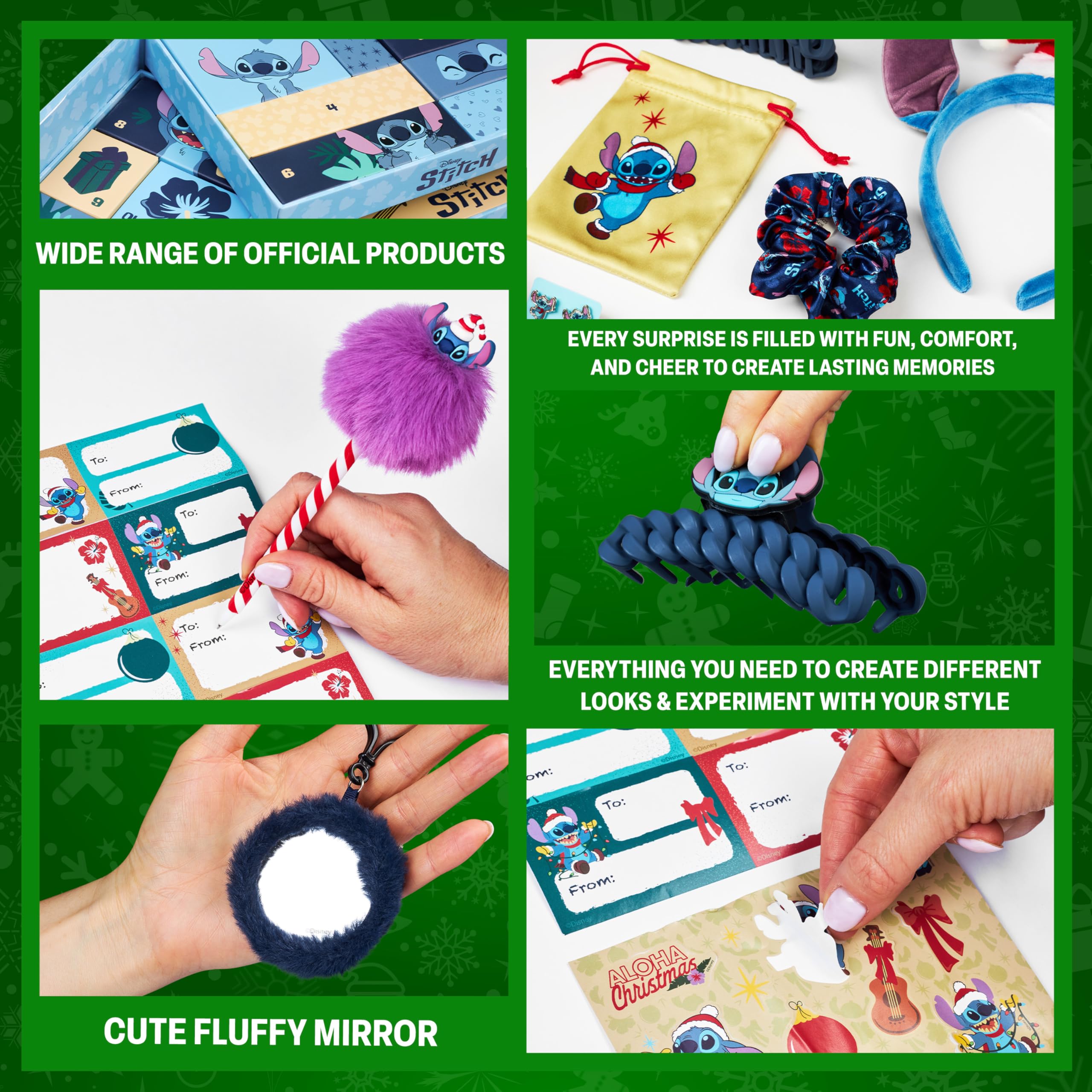 Get Trend Disney Stitch Advent Calendar 2025 Girls Teens Gift Box with Accessories Socks Stationery Jewellery Christmas Countdown for Kids Women Fans (Blue Stitch) - Image 3