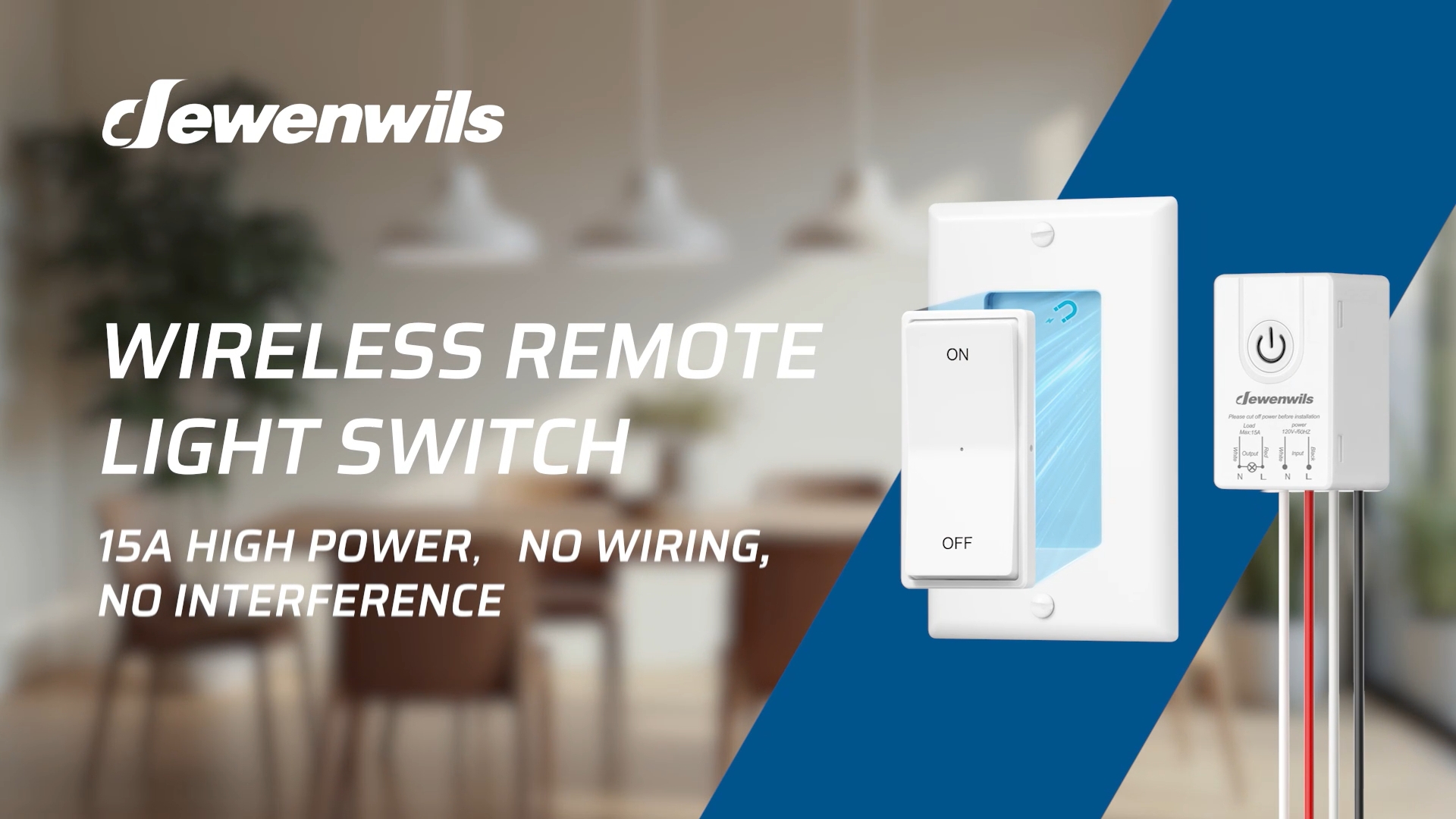 Image of DEWENWILS Wireless Light Switch and Receiver Kit Remote Control Wall Switch