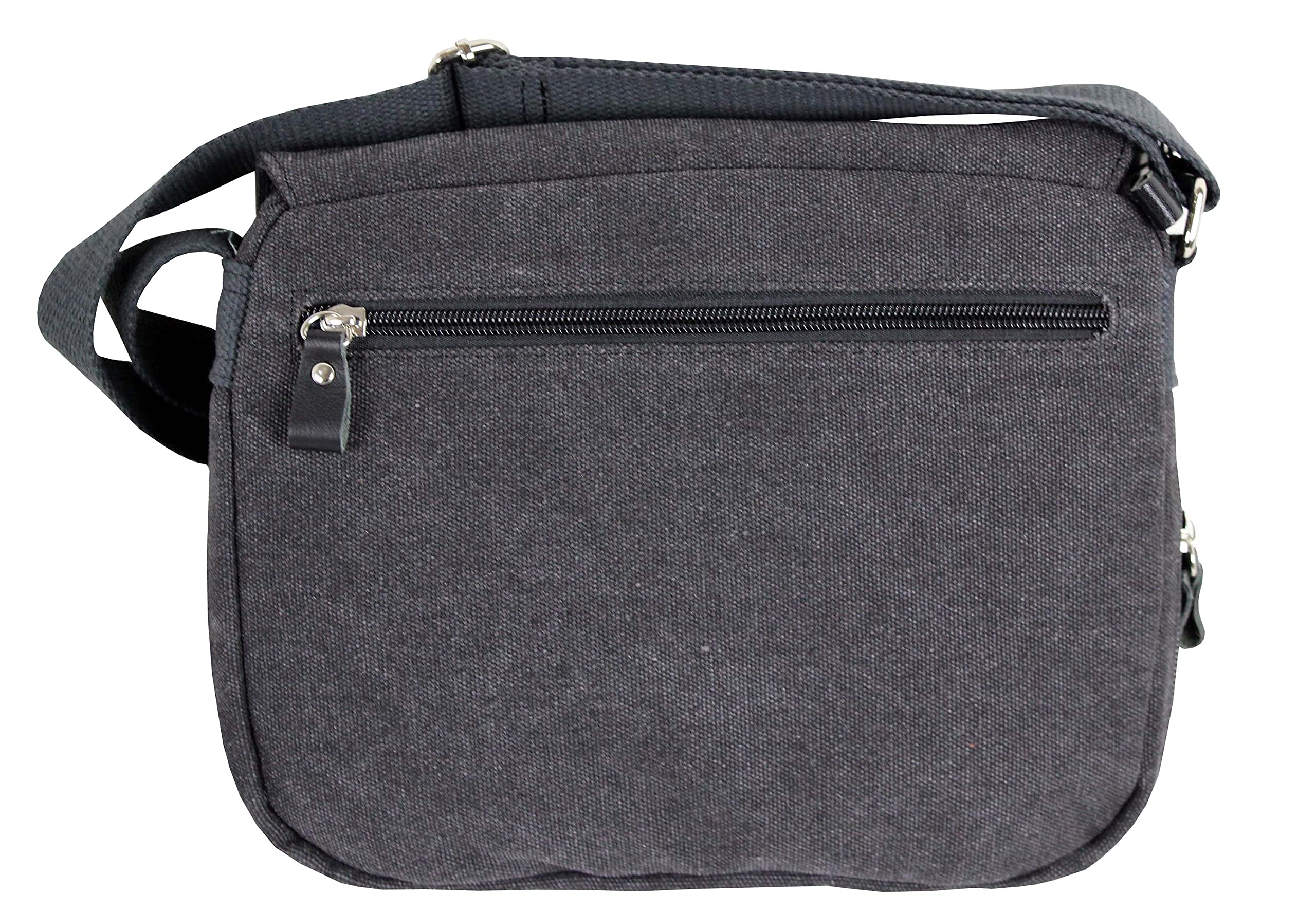 KTANA Petit sac besace sac bandoulière unisexe toile garni cuir réf 6514 (6 couleurs disponible) (gris)