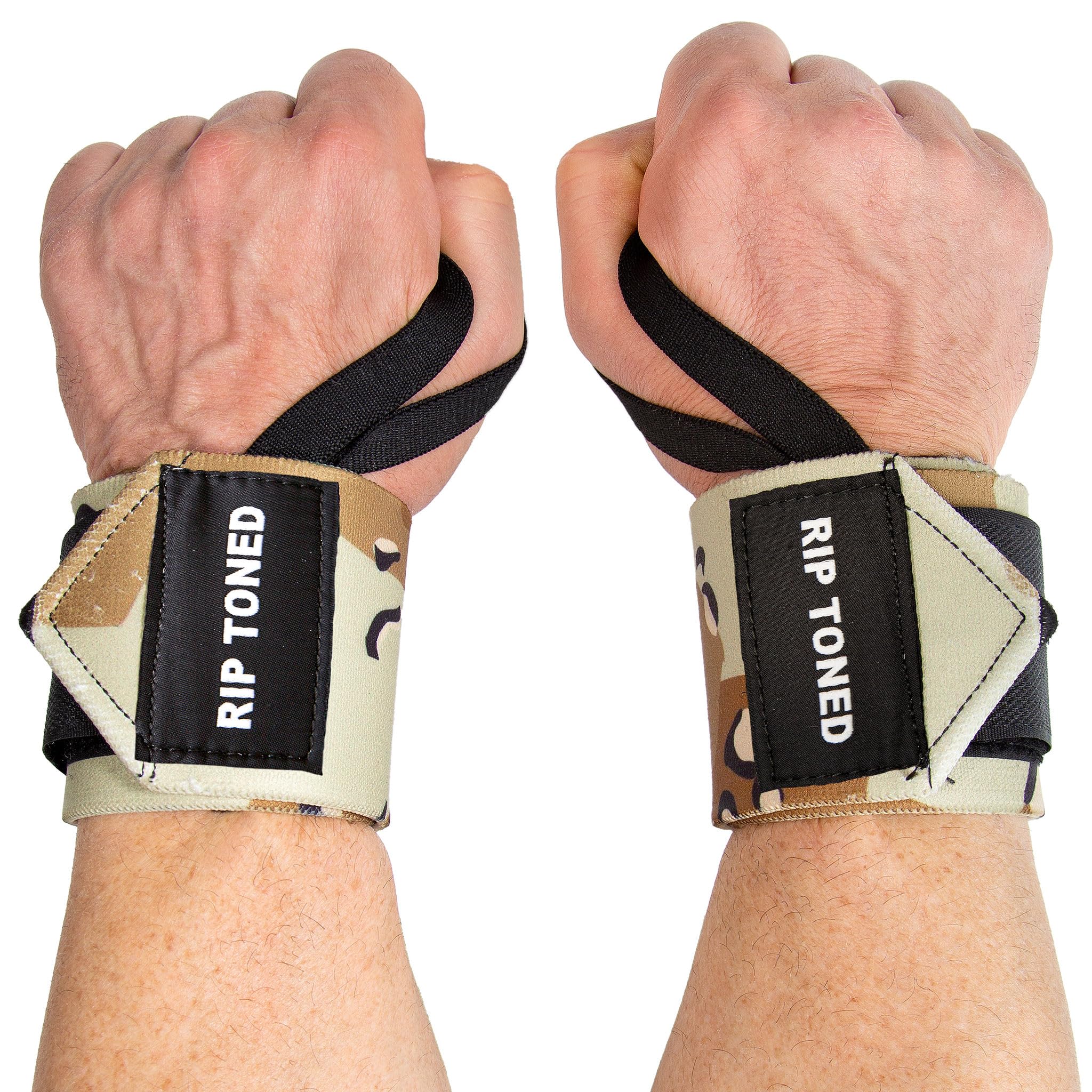 Rip Toned 18” Wrist Wraps - Wrist Straps for Weightlifting - Lift Better, Protect Wrist Pain - Adjustable, Durable, Machine Washable - Wrist Brace for Weightlifting - USPA Endorsed for Men & Women