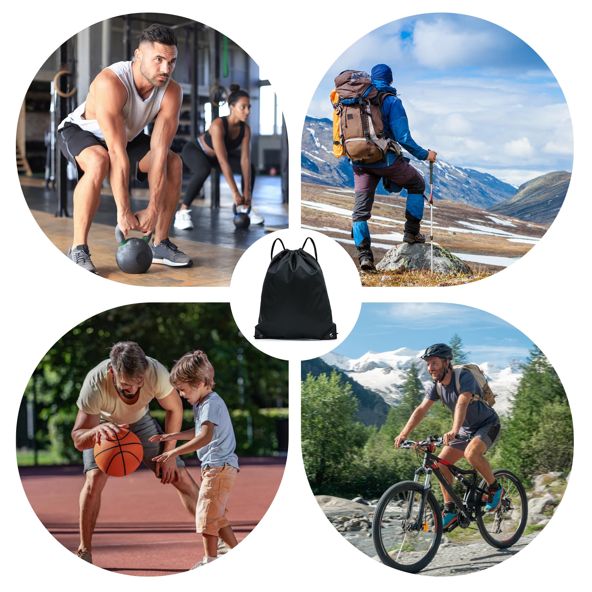 Sac a Dos Cordon,2 Pièces Sac de Sport Imperméable pour Homme Femme,Sac à Dos De Rangement Sac De Cordon pour Le Sport pour L'école Sport Voyage Gym