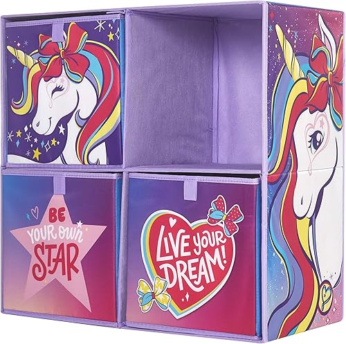 Miniatura 8 de Baby Shark - Cubby plegable de almacenamiento suave con 3 cubos plegables Tiburón bebé,Jojo Siwa,Space Jam,Harry Potter,Minnie Mouse