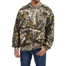 Anoumcy Mens Crewneck Camo Sweatshirt Casual Pullover Long Sleeve Fleece Top Loose Graphic Print Streetwear for Fall Winter