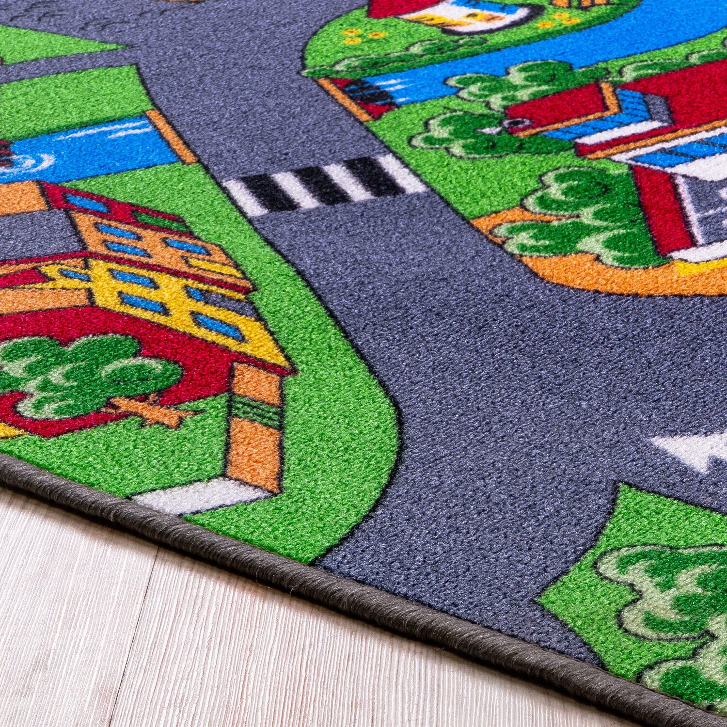 MDEKOR Alfombra de Juego para habitación de niños, 200 x 250 cm, para Carretera de Coche para niños y niñas, Gran Alfombra para niños