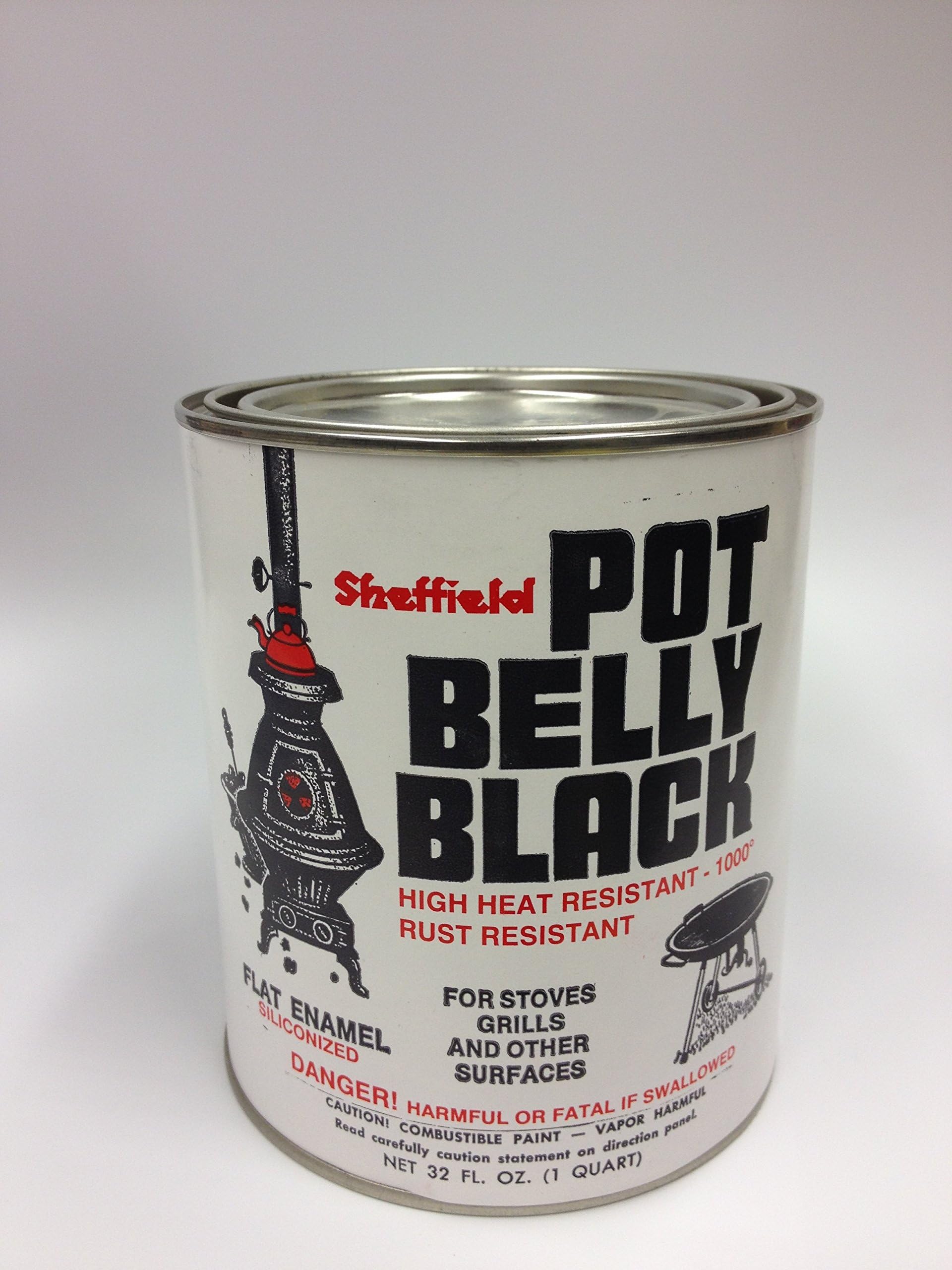 Sheffield Quart Pot Belly Black High Temperature Finish