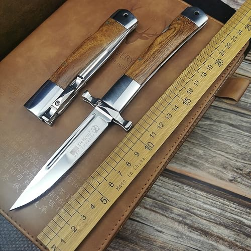 Miniatura 2 de Cuchillo plegable DeHong YMX-ZDD1 de 9.3 pulgadas con hoja afilada de 3.9 pulgadas y mango (acero inoxidable + tronco) es adecuado para exteriores,