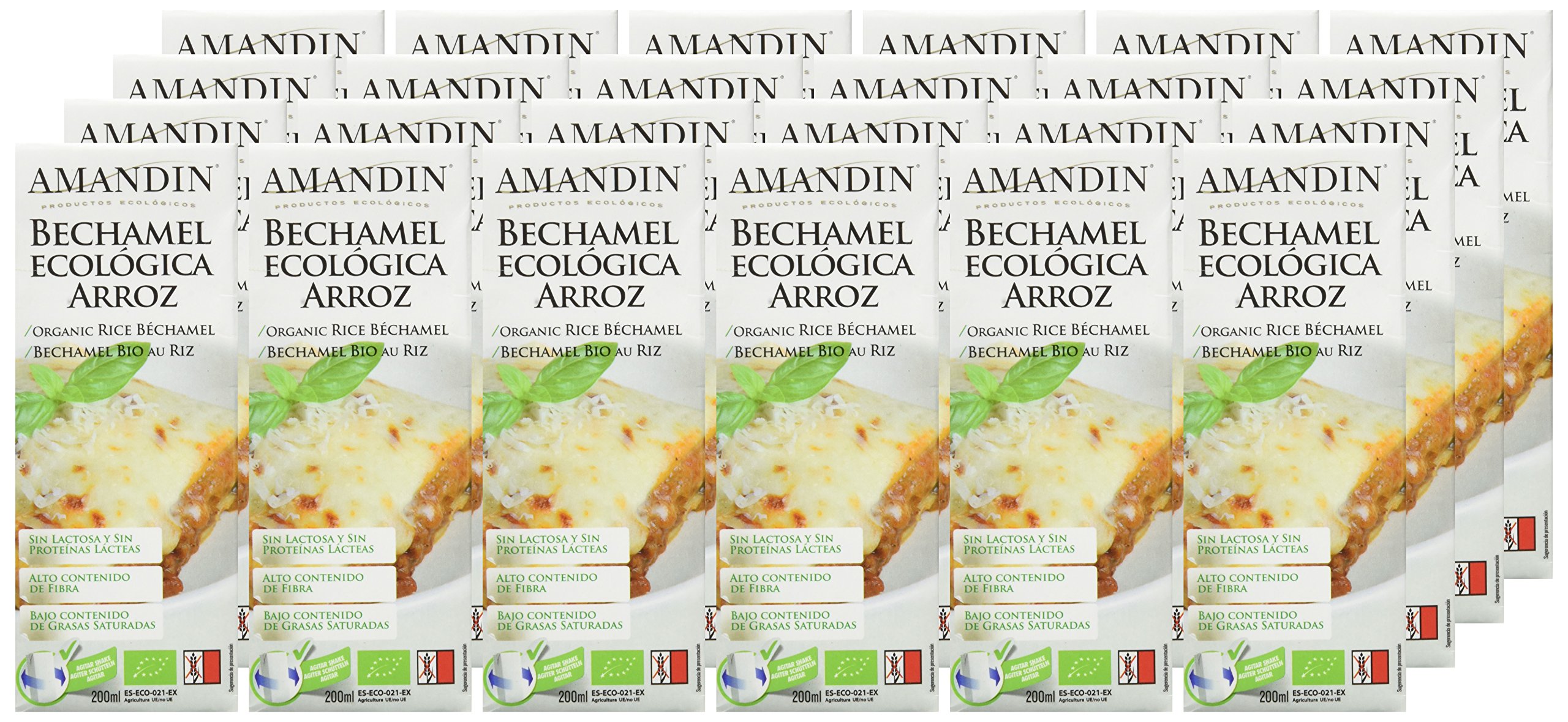 Amandin 400074 Bechamel de Arroz - Paquete de 24 x 200 gr - Total: 4800 gr