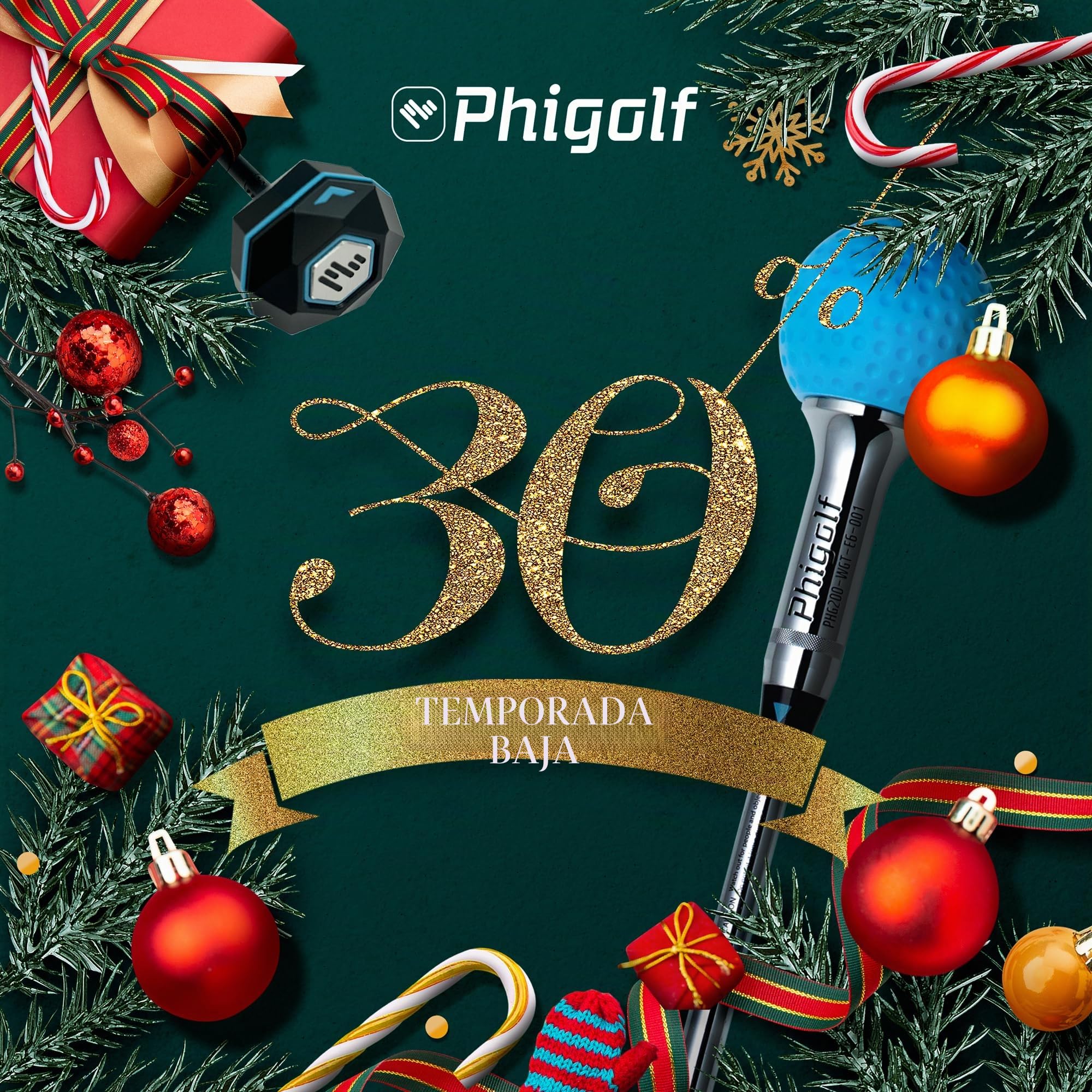 PHIGOLF Phigolf2 Simulador de Golf con Palo Oscilante, Entrenador de Swing con Sensor de Movimiento y Análisis 3D