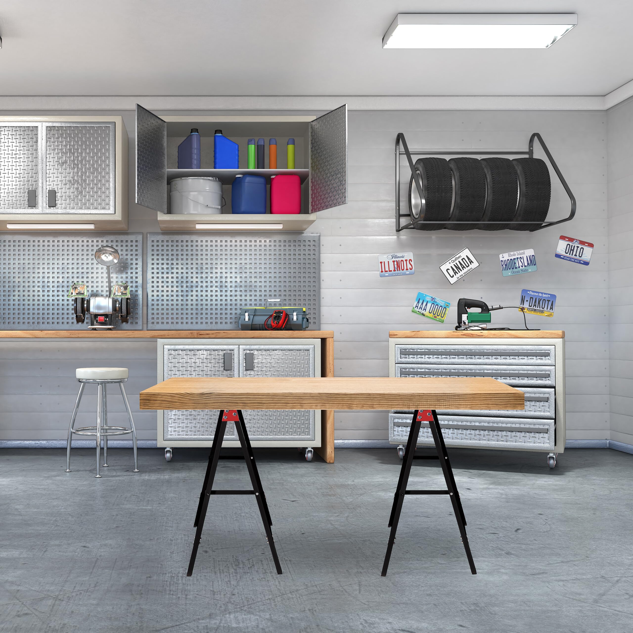 Lot De 2 Tréteaux, Pliables, 100 Kg, HxLxP: 74x78x40 Cm, Pour Atelier Bricoler Peindre Jaune Relaxdays 90687940 Lot De 2 Tréteaux, Pliables, 100 Kg, HxLxP: 74x78x40 Cm, Pour Atelier Bricoler Peindre Jaune Relaxdays 90687940