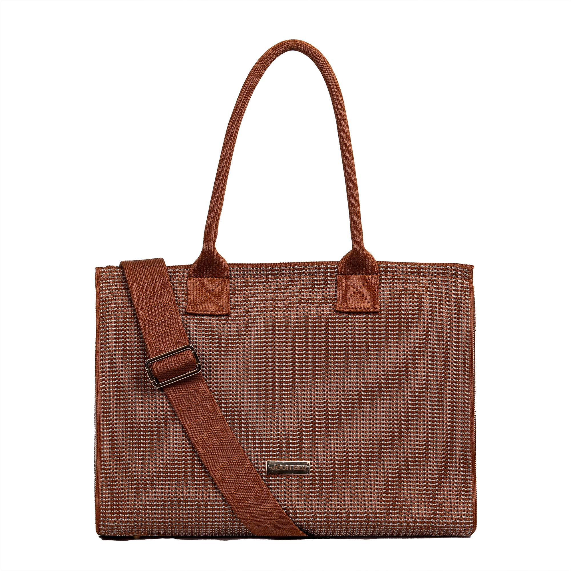Joon Blu Tan-Brown Laptop Tote Bag for women & girls with detachable crossbody sling|Stylish,Spacious,Multi-Functional with pockets & laptop compartment Grandeur Medium Tote Bag - Rust & Grey (B0D4Q129H3) Amazon Price History, Amazon Price Tracker