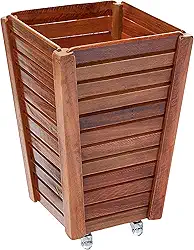 Cachepo Conico de Madeira com Roda Alpe 62x41