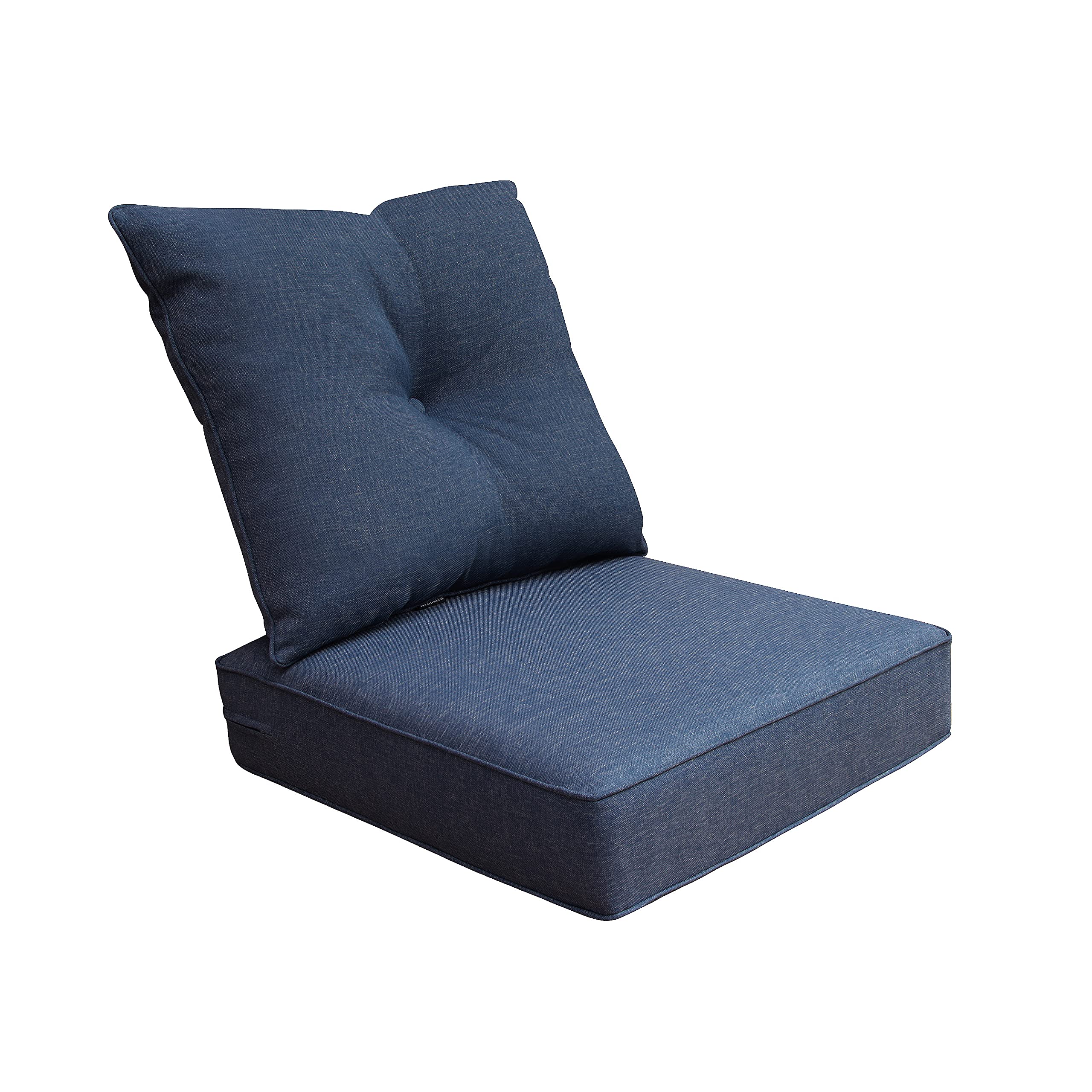 BOSSIMA Indoor/Outdoor Deep Seat Chair Cushion Set,Spring/Summer Seasonal Replacement Cushions Denim Blue