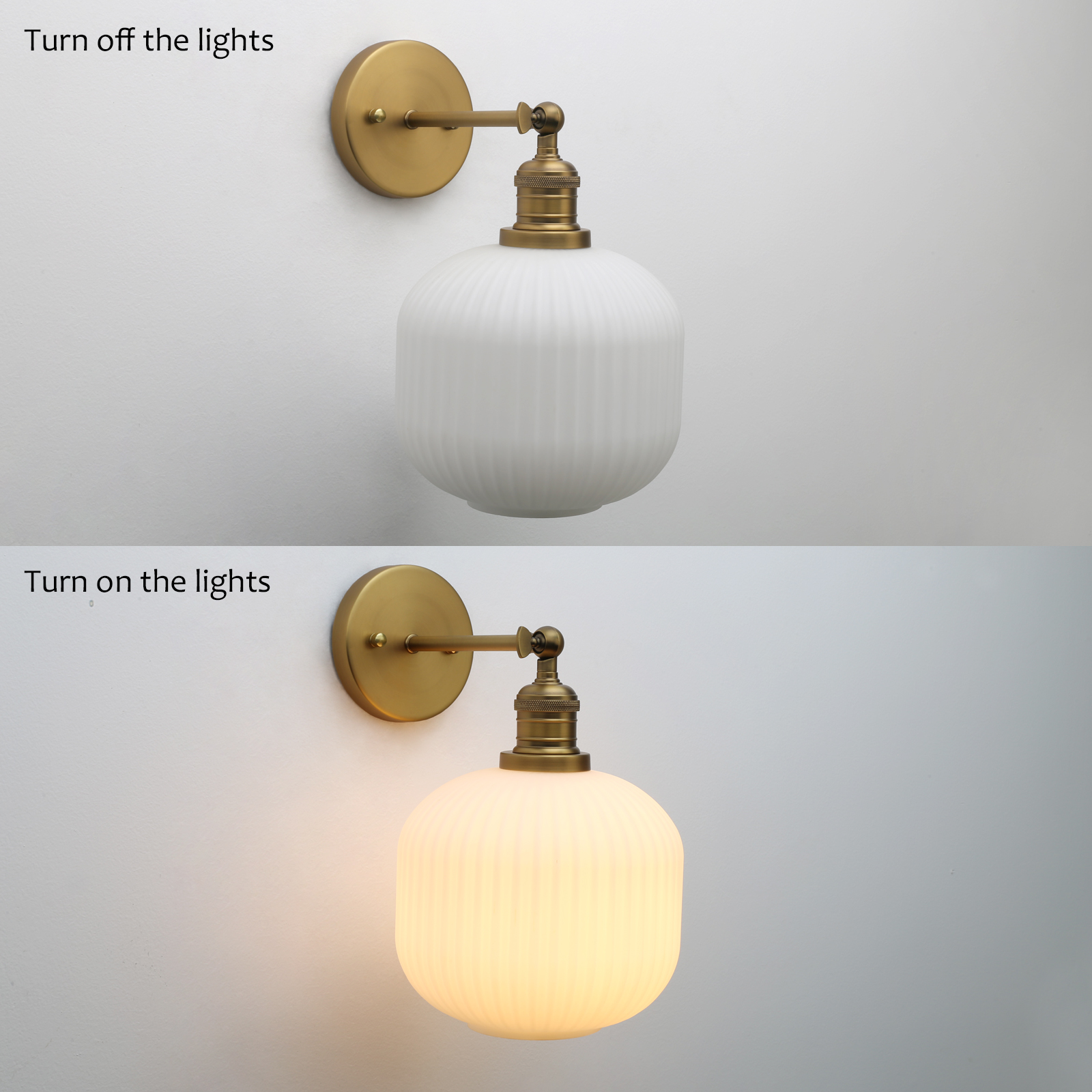 Image of Pathson Modern Wall Sconce Lamp Milk White Round Glass, Hardwired Frosted Vintage Wall Vanity Light Fixture for Farmhouse Living Room Bedroom Bathroom Loft