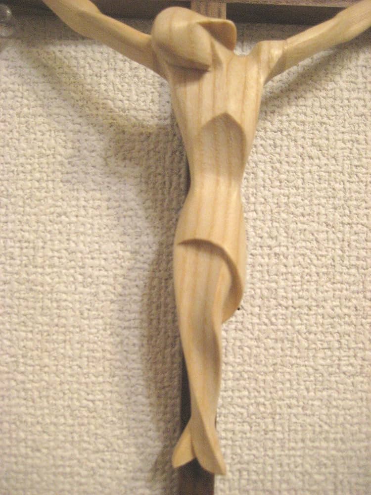 Amazon.co.jp: 十字架 木彫り 磔刑像 クルチフィクス 「2000」N