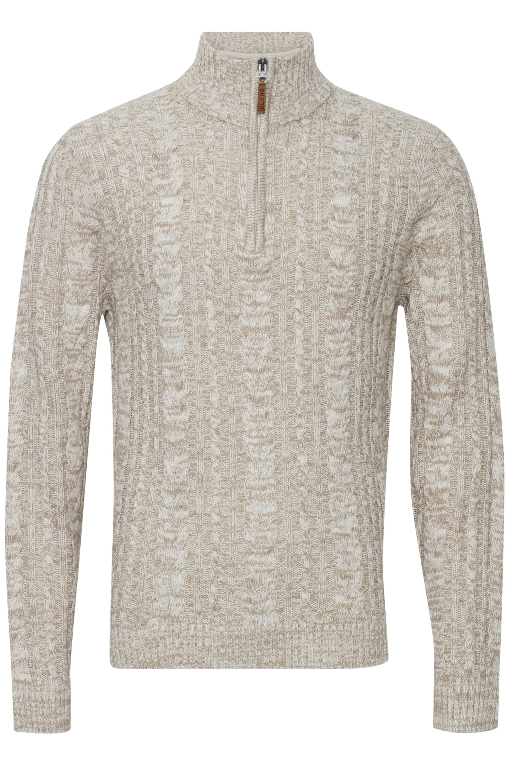 Blend BHZotem Herren Strickpullover Troyer Grobstrick Pullover
