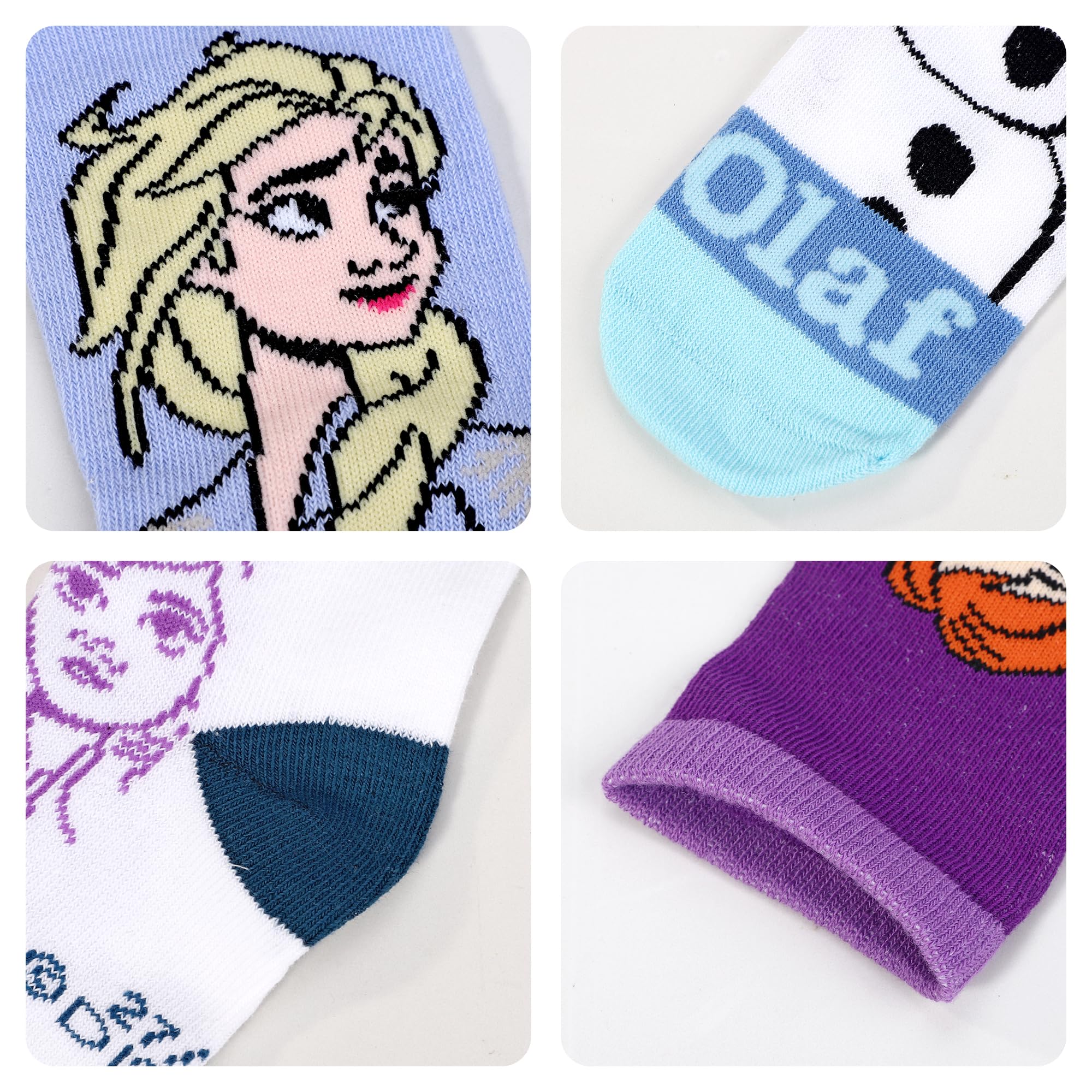 Disney La Reine des Neiges Lot de 4 paires de chaussettes en coton pour enfants – Cadeau idéal pour enfants – Emballées dans une tirelire ronde en plastique