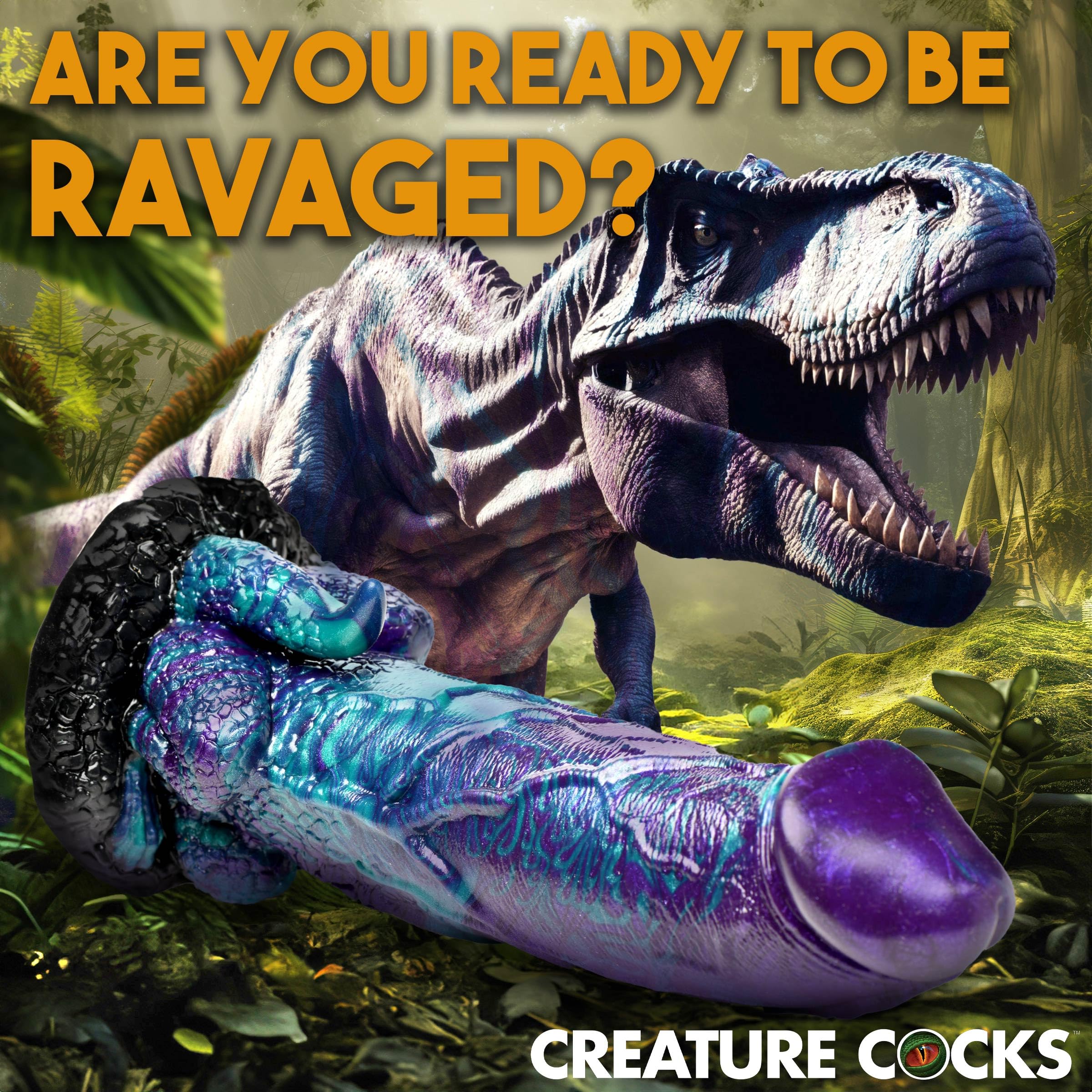 Amazon.com: CREATURE COCKS Dino-Dick Dinosaur Silicone Dildo for Men,  Women, & Couples. Fantasy Dildo with Strong Suction Cup Base. Harness  Compatible, Stimulating Textures, 1 Piece, XL Blue & Purple. : Health &