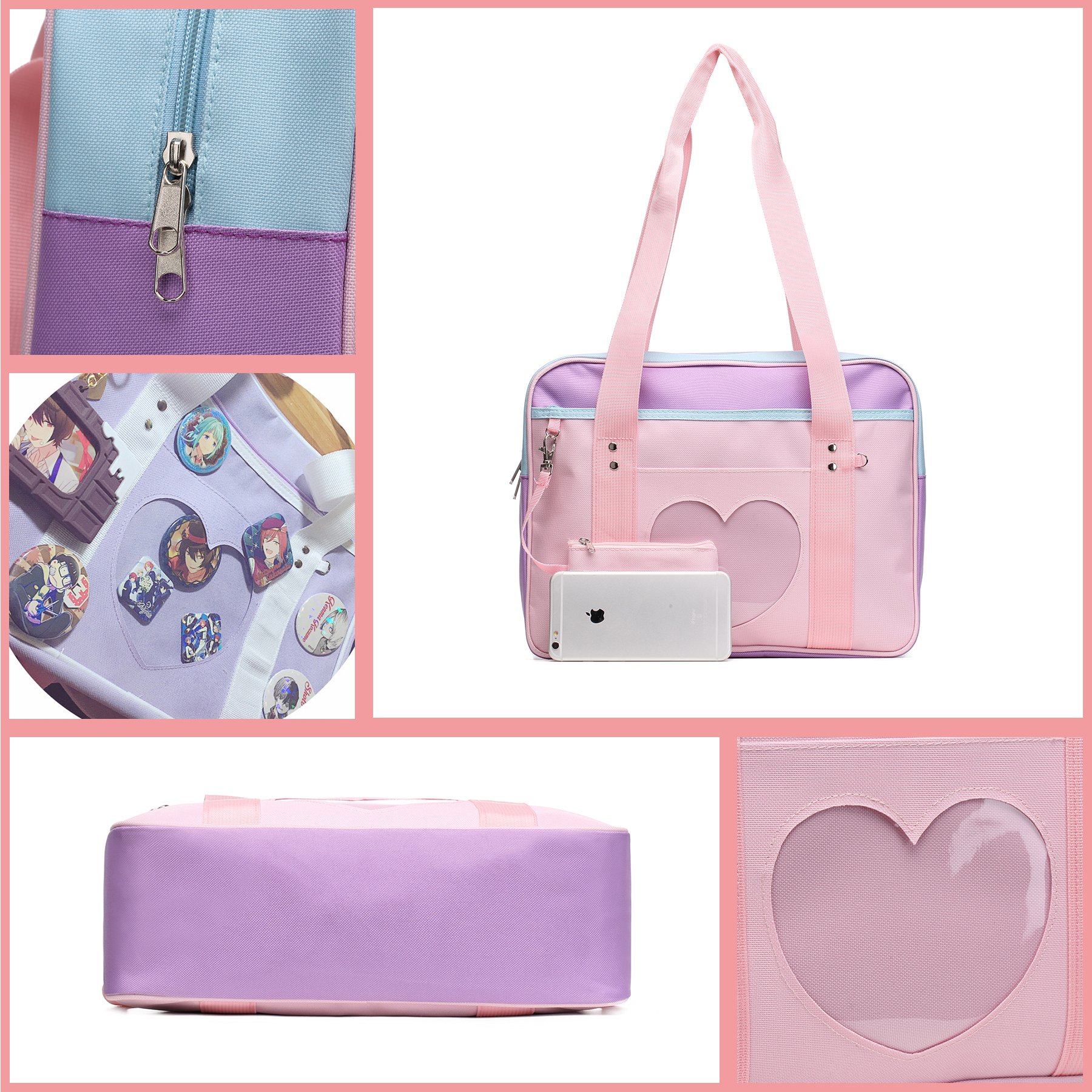 SteamedBun Ita Bag Heart Japanese School Bag Kawaii Large Shoulder