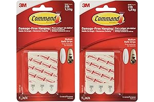 Command Medium Mounting Refill Strips, 18-Strip