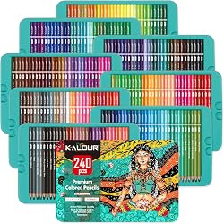 KALOUR Crayons de couleur professionnels, lot de 240 coul…