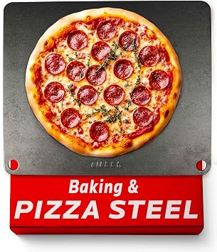 OLEEK Pizza steel Sheets for oven - Metal baking steels sheets for oven - Pizza steels 16x13.4 inches - Steel stone for oveens - Bakings pro pizzaa - Bakings stone