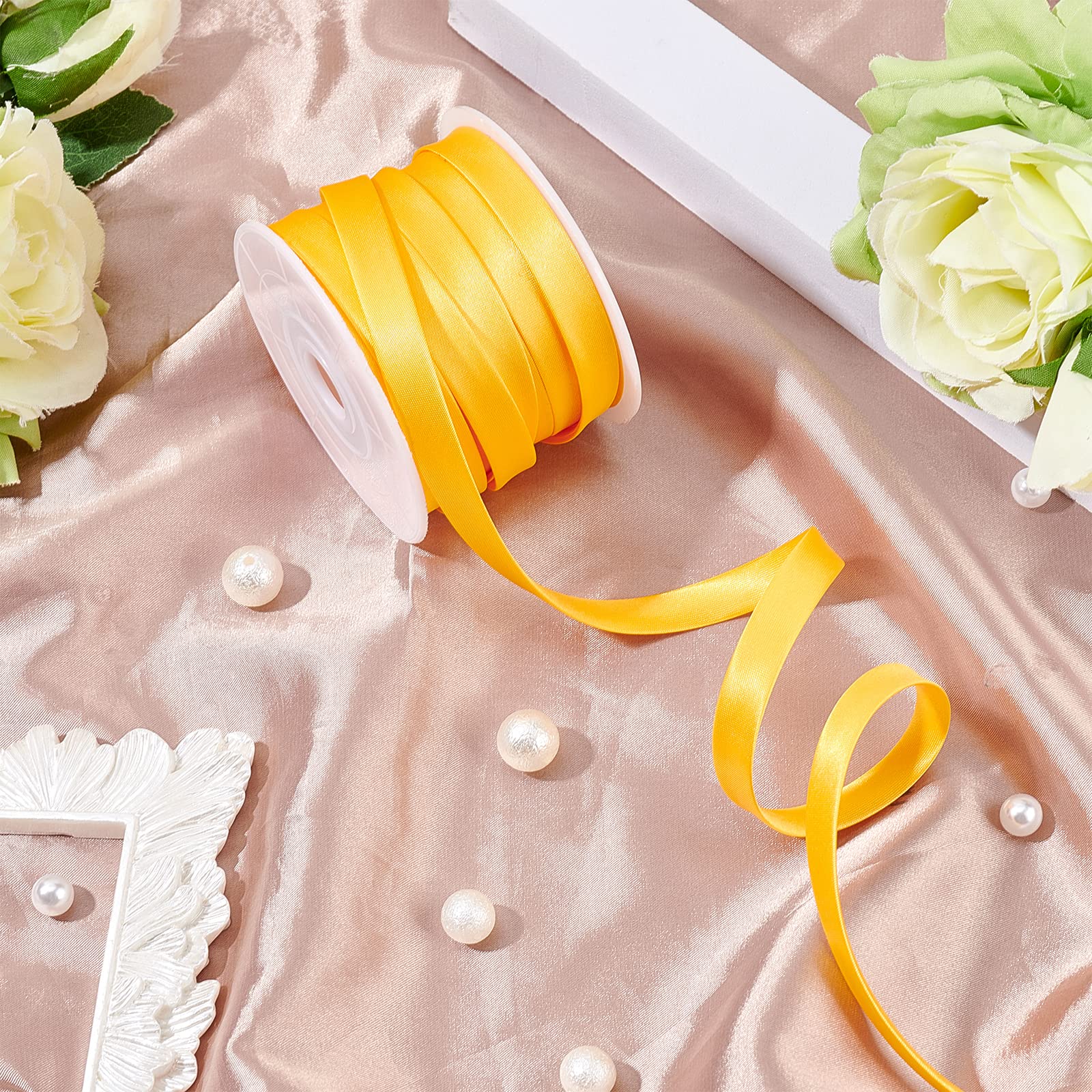 BENECREAT Satin-Schrägband 0,95 Cm, Doppelt Gefaltet, Dunkelgrün, 13,5 M – Für Näharbeiten & Deko
