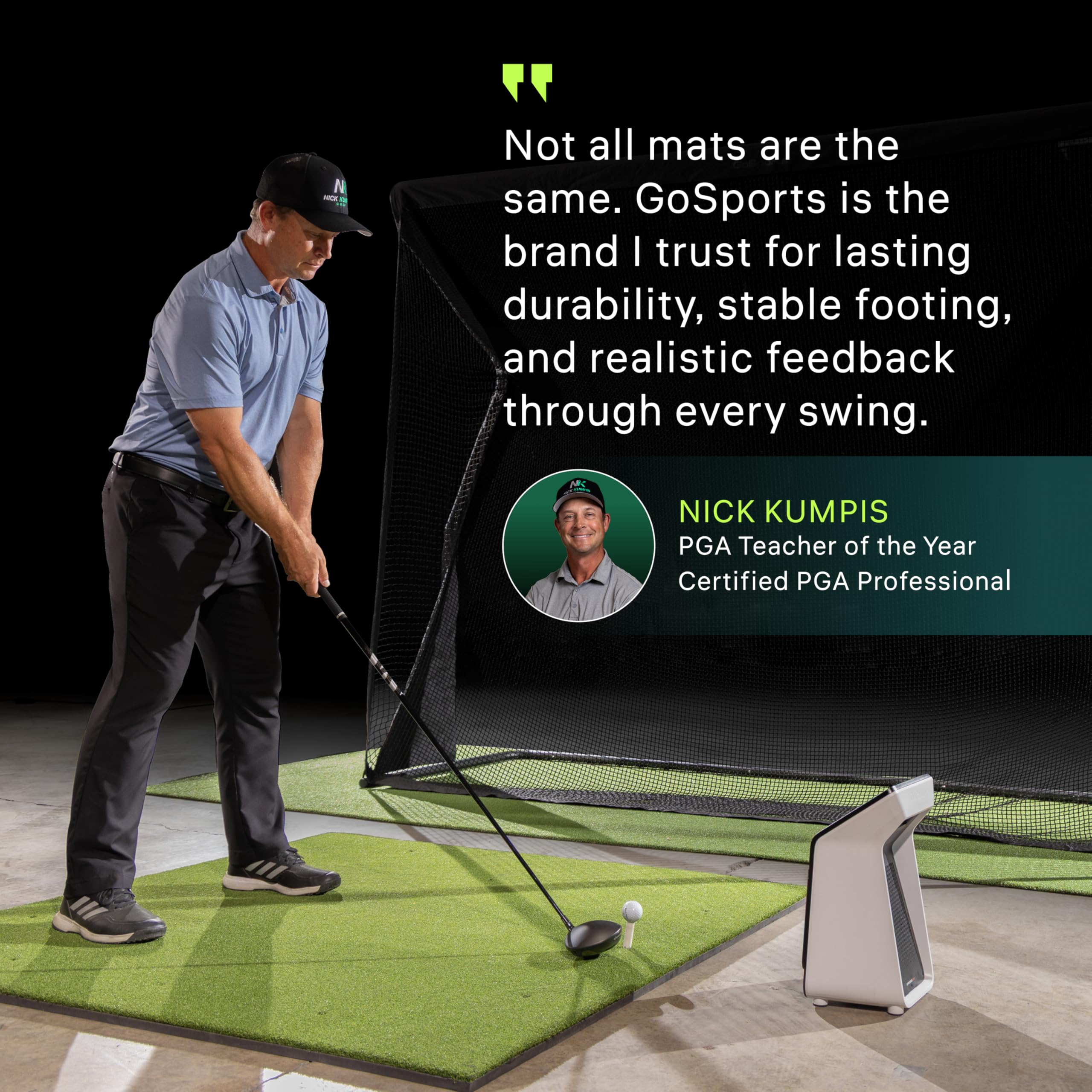 GoSports Pro - Alfombra de Golf para Practicar en Interiores y Exteriores. Esterillas de césped para Entrenamiento, simuladores de Golf y prácticas