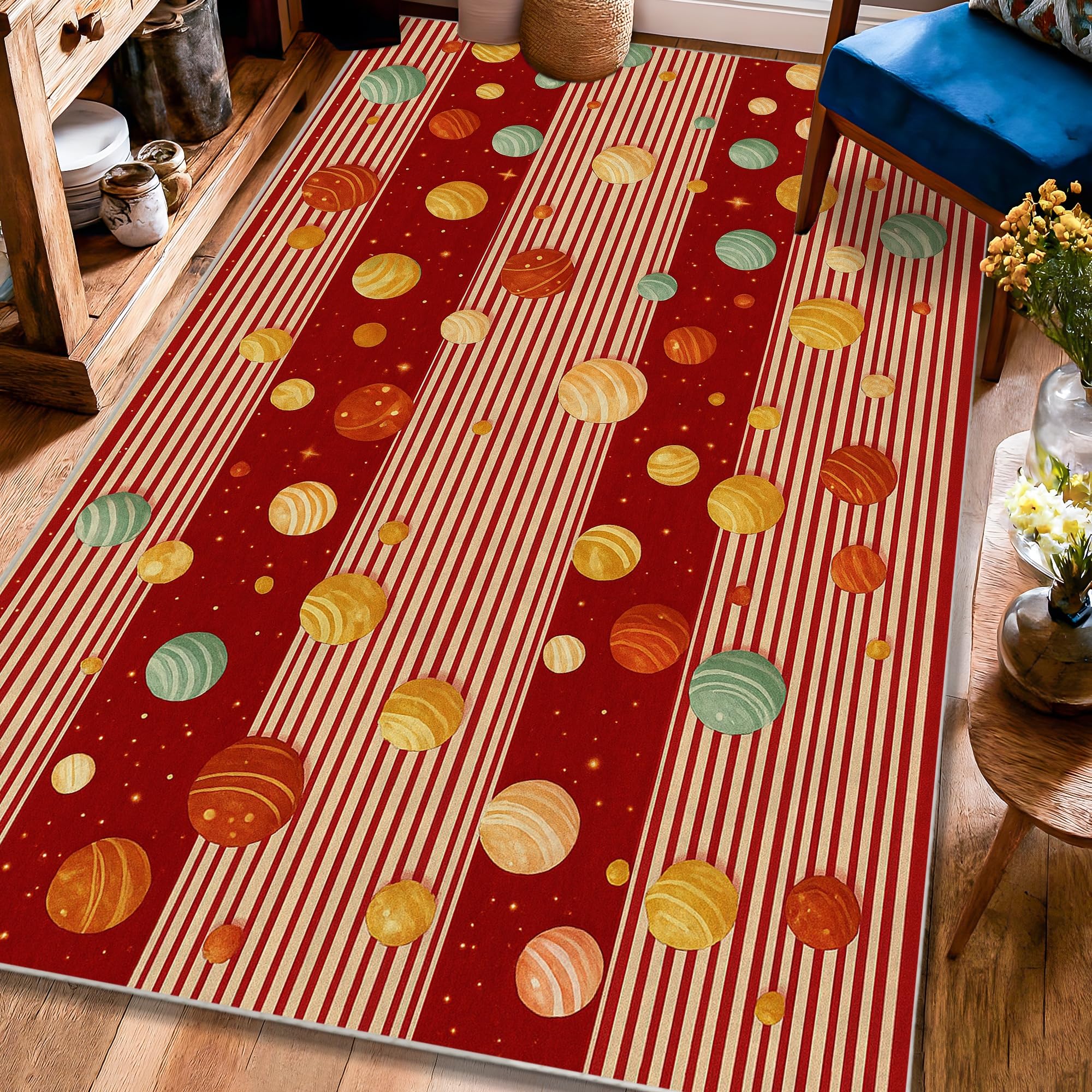 Tapis de sol Noël rectangulaire à poils courts salon chambre
