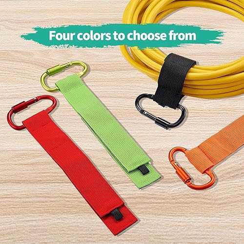 Miniatura 7 de Organizador de cables de extensión resistente de 16 pulgadas, juego de 4 colores (rojo, negro, verde y naranja) para almacenamiento de manguera de