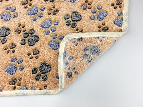 Miniatura 3 de Celine lin Manta de forro polar para perros de franela suave y cálida, para cachorros y gatos, color marrón