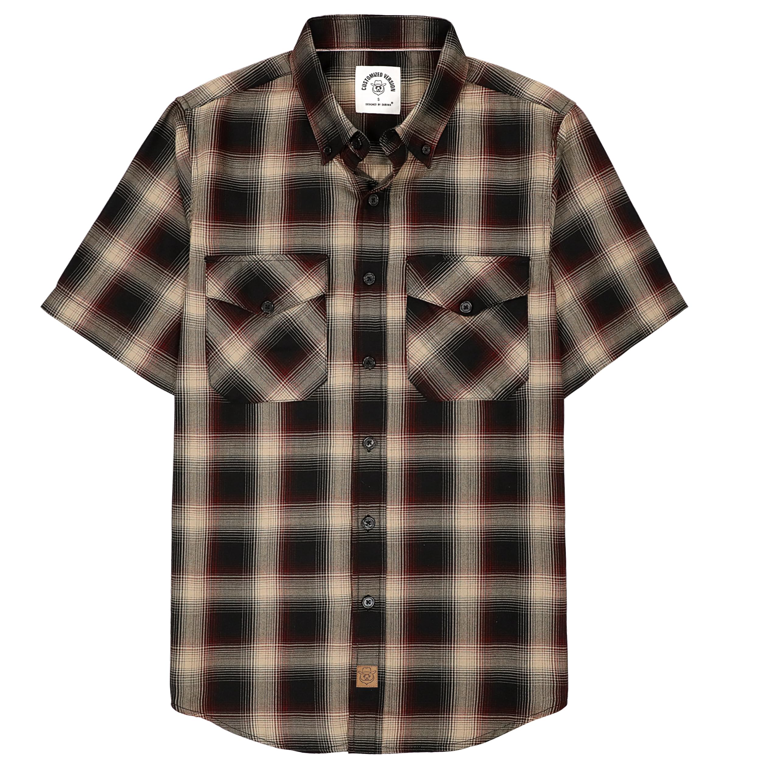 Mens Short Sleeve Button Down Mens Button Up Short Sleeve Two Pockets Soft Vintage Regular Fit Mens Casual Shirts