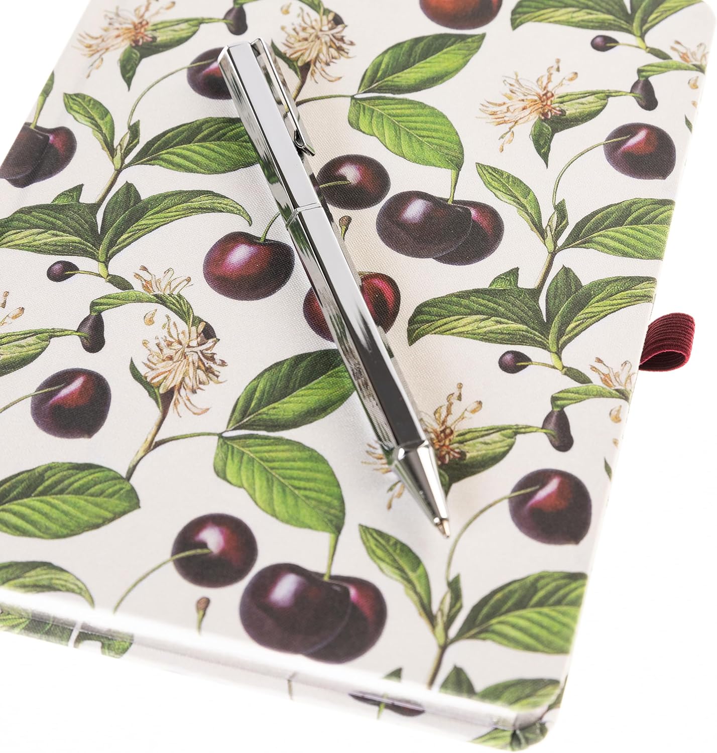 Graphique Cerise Lined Journal Plus Pen Luxe Collection, Hardcover Diary Notebook for Writing, Silver Foil Embossing, 160 Pages, 6” x 8”