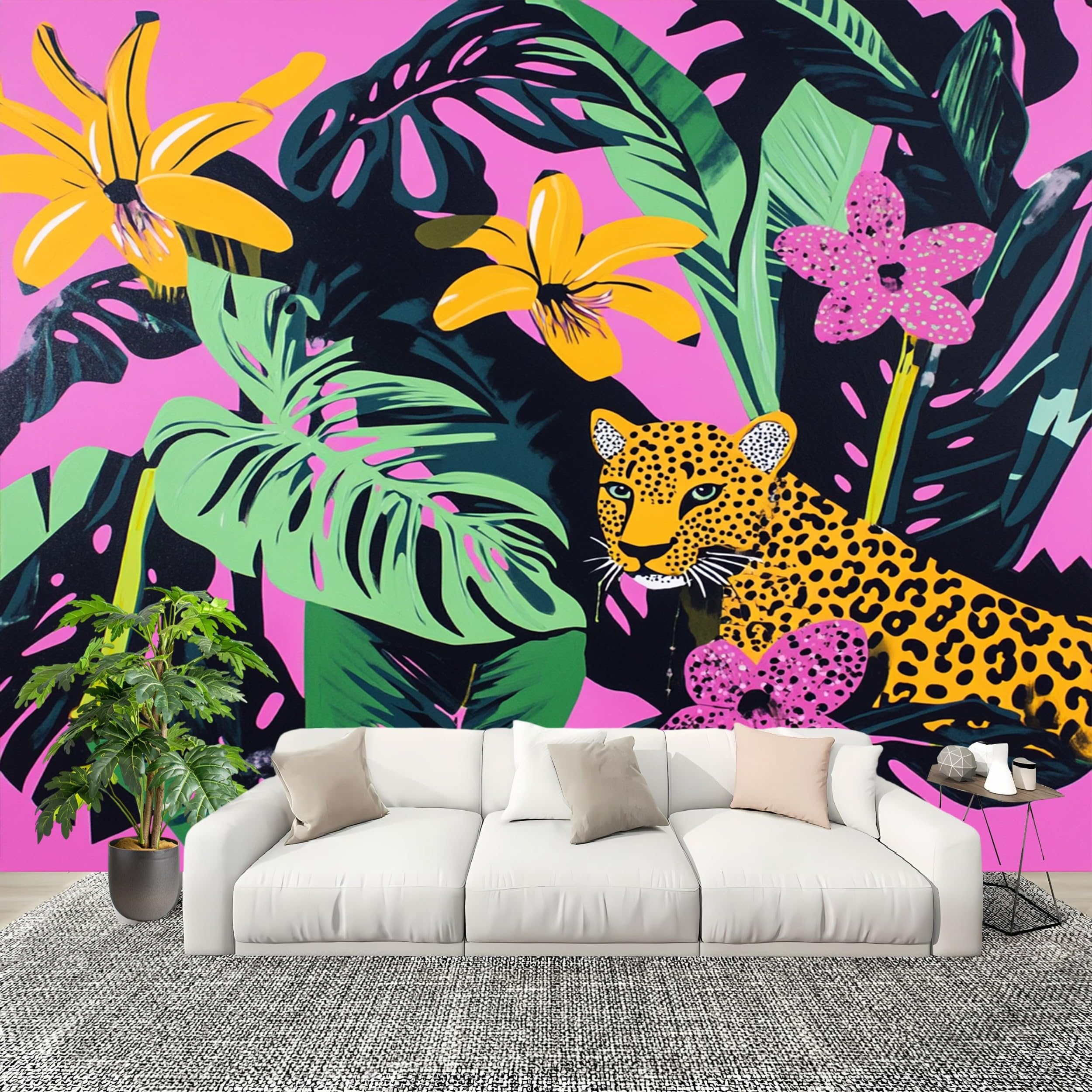 Papier peint 300x210cm guépard jungle poster mural intissé lavable photo d'art salon