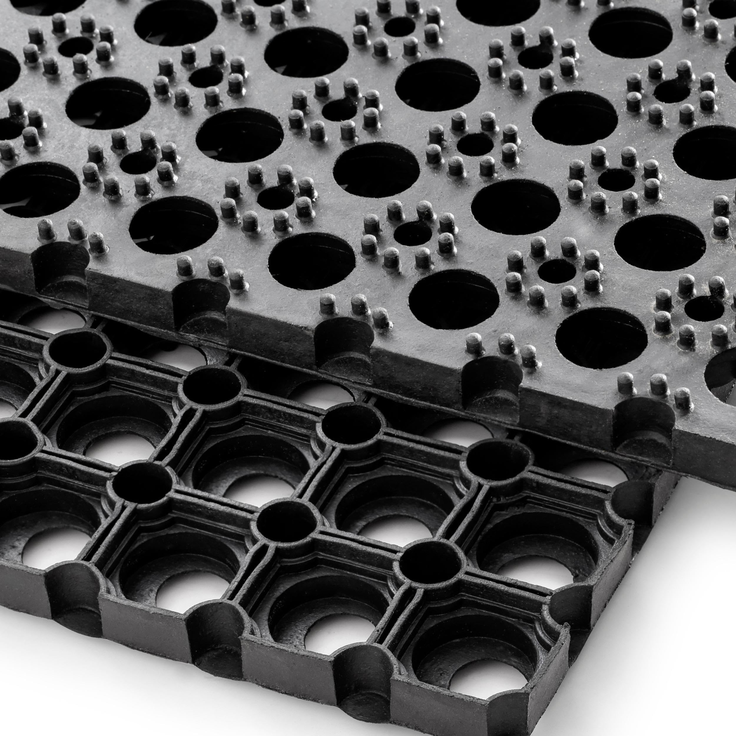 Zerbino Ingresso Esterno 100% Gomma - Zerbino Ingresso Esterno Gomma 60x40 cm Spessore 2,2 cm - Zerbino da Esterno Antipioggia - Tappeto Pulisci Scarpe da Esterno Nero